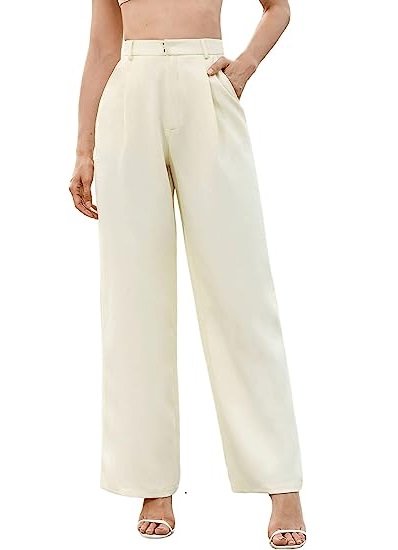 Women's Elegant High Waist Solid Long Pants Office Trousers