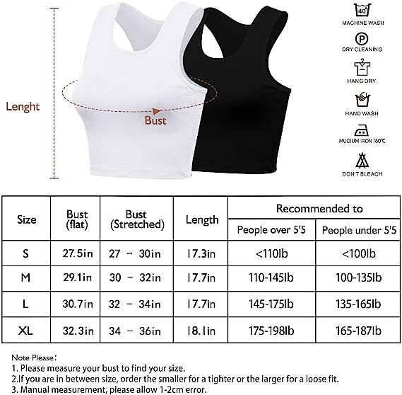 2pcs Women's Sports Tank Tops Crop Tops Black White Racerback Tank Tops