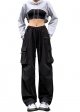 Women's Wide Leg Cargo Pants Loose Casual Street Pants With Pockets