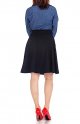 Women's Cotton Blend High Waist Full Flared Circle Skater Knee Length Skirt