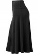 Women's Solid Ombre Lightweight Flare Midi Pull On Closure Skirt